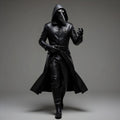 Doctor Plague Shadow Reaper Hooded Leather Trench Coat Gothic Cosplay Costume Outfit