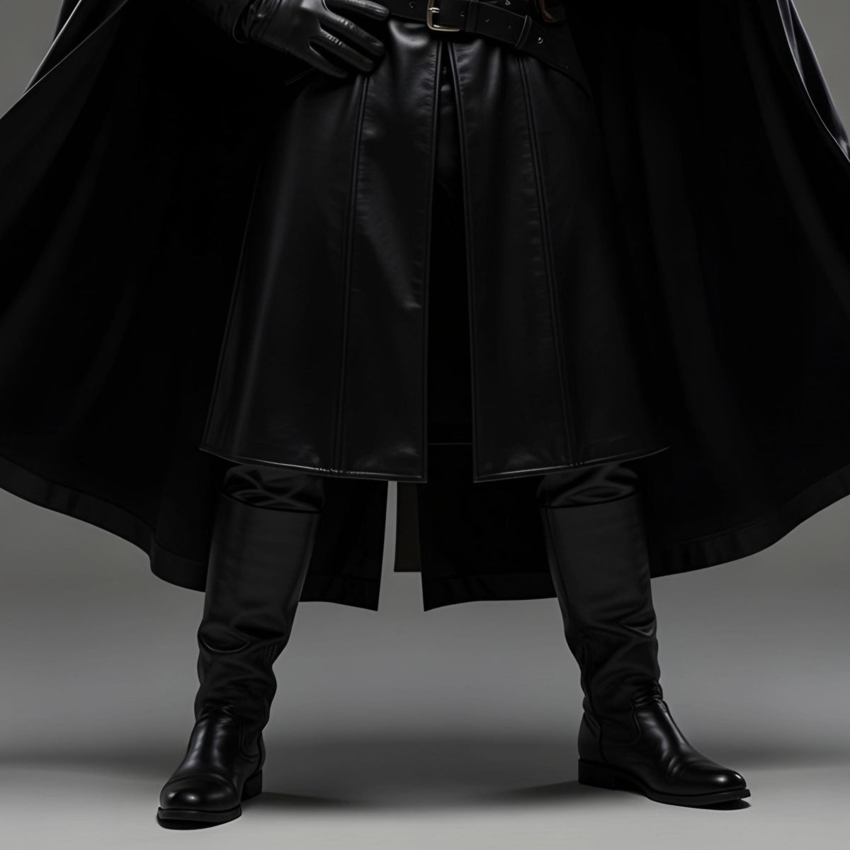 Handcrafted Dark Crusader Hooded Leather Cloak Gothic Medieval Knight Cosplay Armor Costume