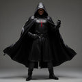 Handcrafted Dark Crusader Hooded Leather Cloak Gothic Medieval Knight Cosplay Armor Costume