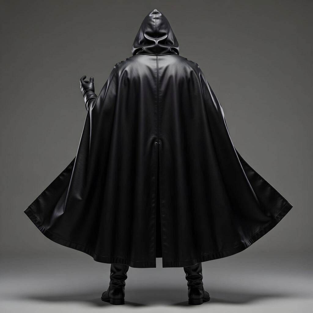 Handcrafted Dark Crusader Hooded Leather Cloak Gothic Medieval Knight Cosplay Armor Costume