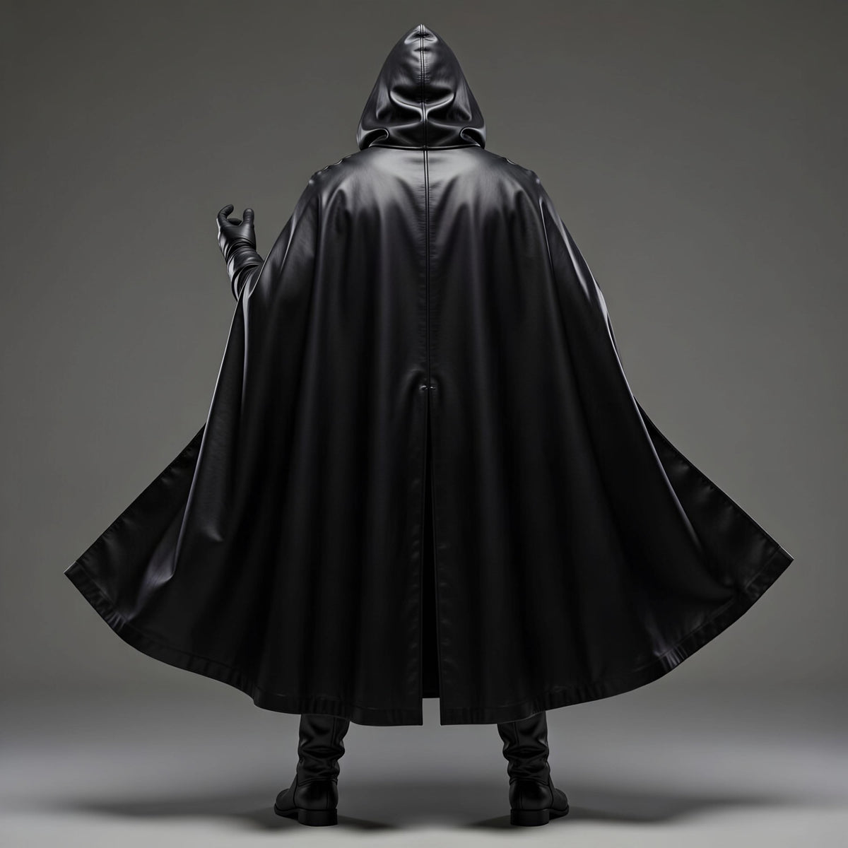 Handcrafted Dark Crusader Hooded Leather Cloak Gothic Medieval Knight Cosplay Armor Costume
