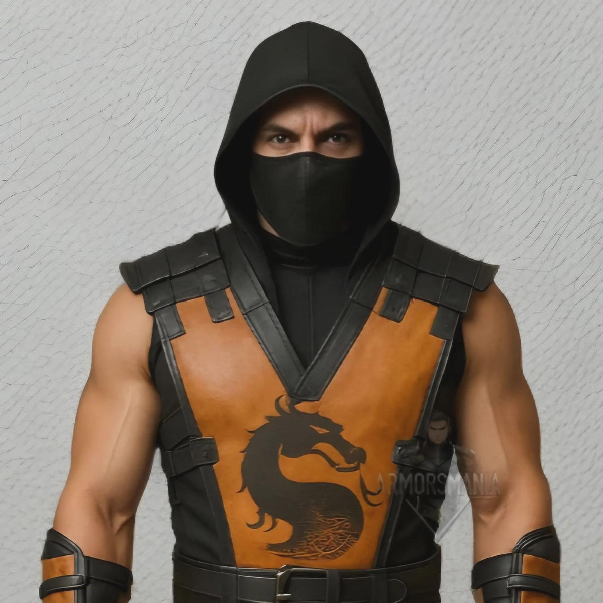 Handcrafted Dragon Ninja Leather Armor Costume Hooded Masked Warrior Cosplay Outfit Halloween LARP Gear