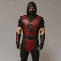 Handcrafted Crimson Dragon Ninja Leather Armor Hooded Masked Warrior Cosplay Costume LARP Outfit Gear