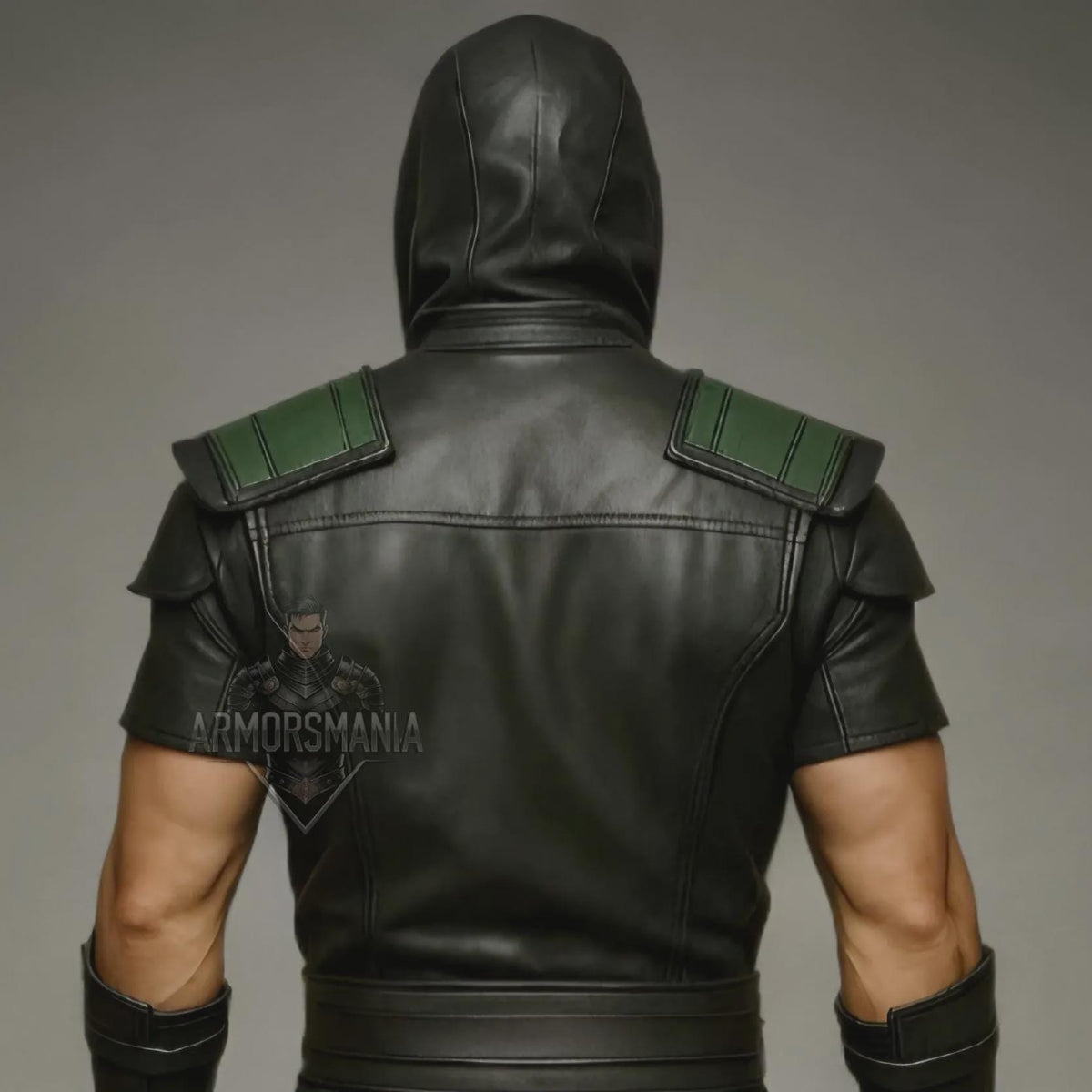 Handcrafted Green Dragon Ninja Leather Armor Costume Hooded LARP Cosplay Warrior Outfit Custom Fit
