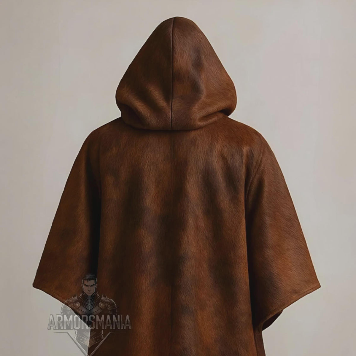 Handcrafted Western Cowhide Hooded Cloak Poncho Medieval Viking LARP Costume Festival Cosplay Cape Outfit
