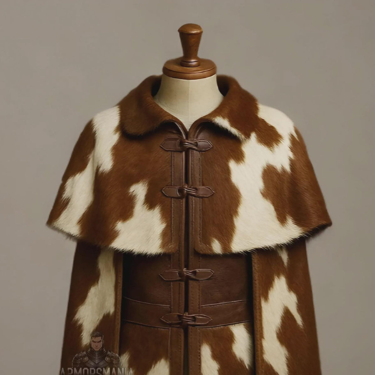 Handcrafted Viking Cowhide Leather Cape Medieval Warrior Cloak Nordic LARP Costume Cosplay Outfit