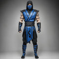 Handcrafted Frost Dragon Themed Blue Black Ninja Cosplay Costume Hooded Armor Outfit Custom Set