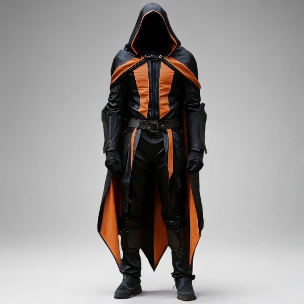 Handcrafted Shadow Assassin Hooded Leather Armor Suit, Dark Fantasy LARP Cosplay Costume Outfit