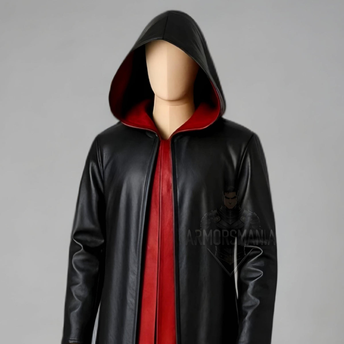 Handcrafted Vampire Gothic Hooded Leather Cloak, Medieval Cosplay Costume, Halloween Fantasy Robe Unisex Custom
