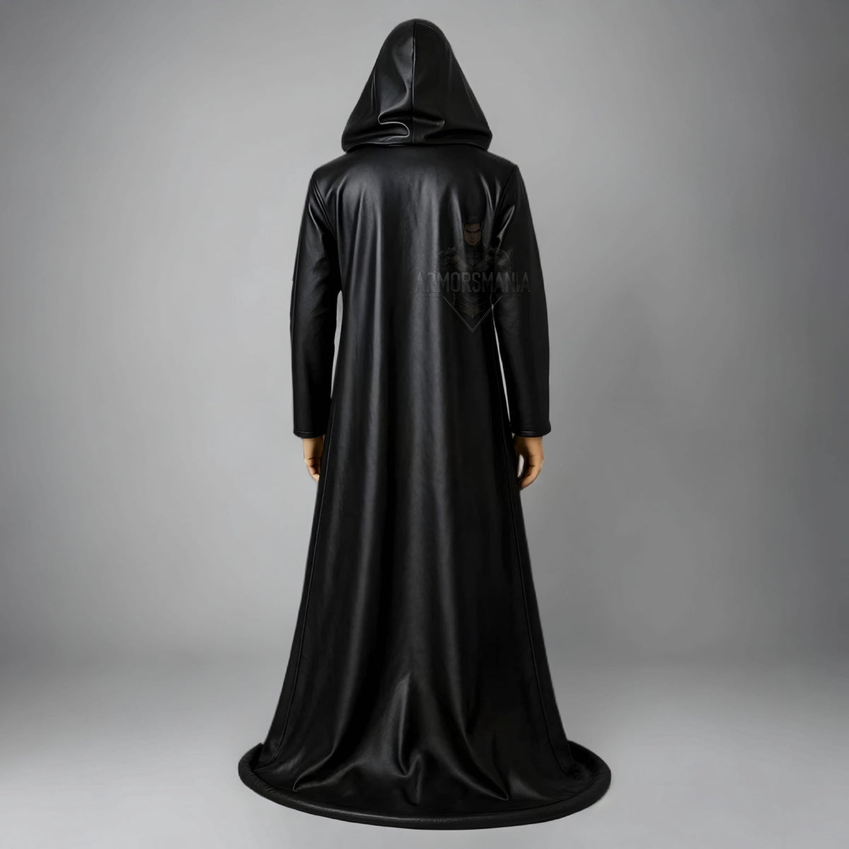 Handcrafted Vampire Gothic Hooded Leather Cloak, Medieval Cosplay Costume, Halloween Fantasy Robe Unisex Custom
