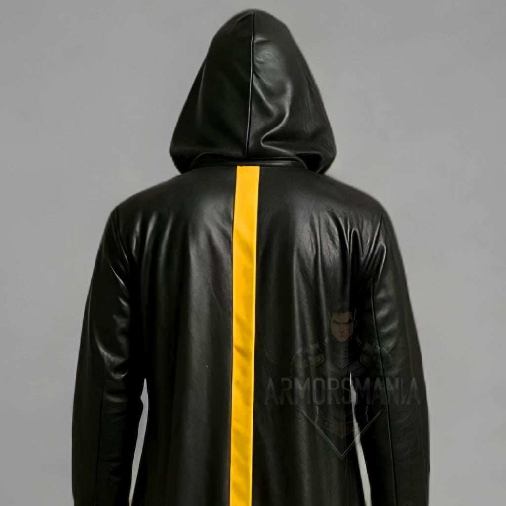 Handcrafted Arcane Mage Hooded Leather Cloak, Fantasy Wizard Cosplay Robe, Medieval Halloween Costume Unisex