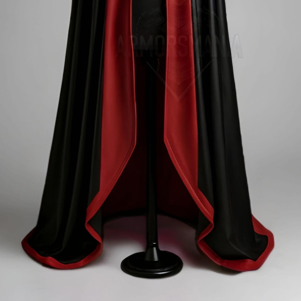 Handcrafted Royal Vampire Hooded Leather Cloak, Gothic Halloween Cosplay Cape, Medieval Fantasy Costume Unisex