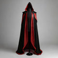 Handcrafted Royal Vampire Hooded Leather Cloak, Gothic Halloween Cosplay Cape, Medieval Fantasy Costume Unisex