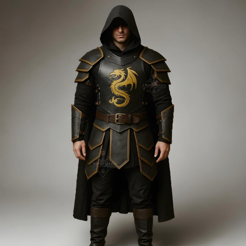 Handcrafted Dragon Knight Leather Armor Set, Medieval Fantasy Cosplay Costume, Warrior Outfit Custom Unisex