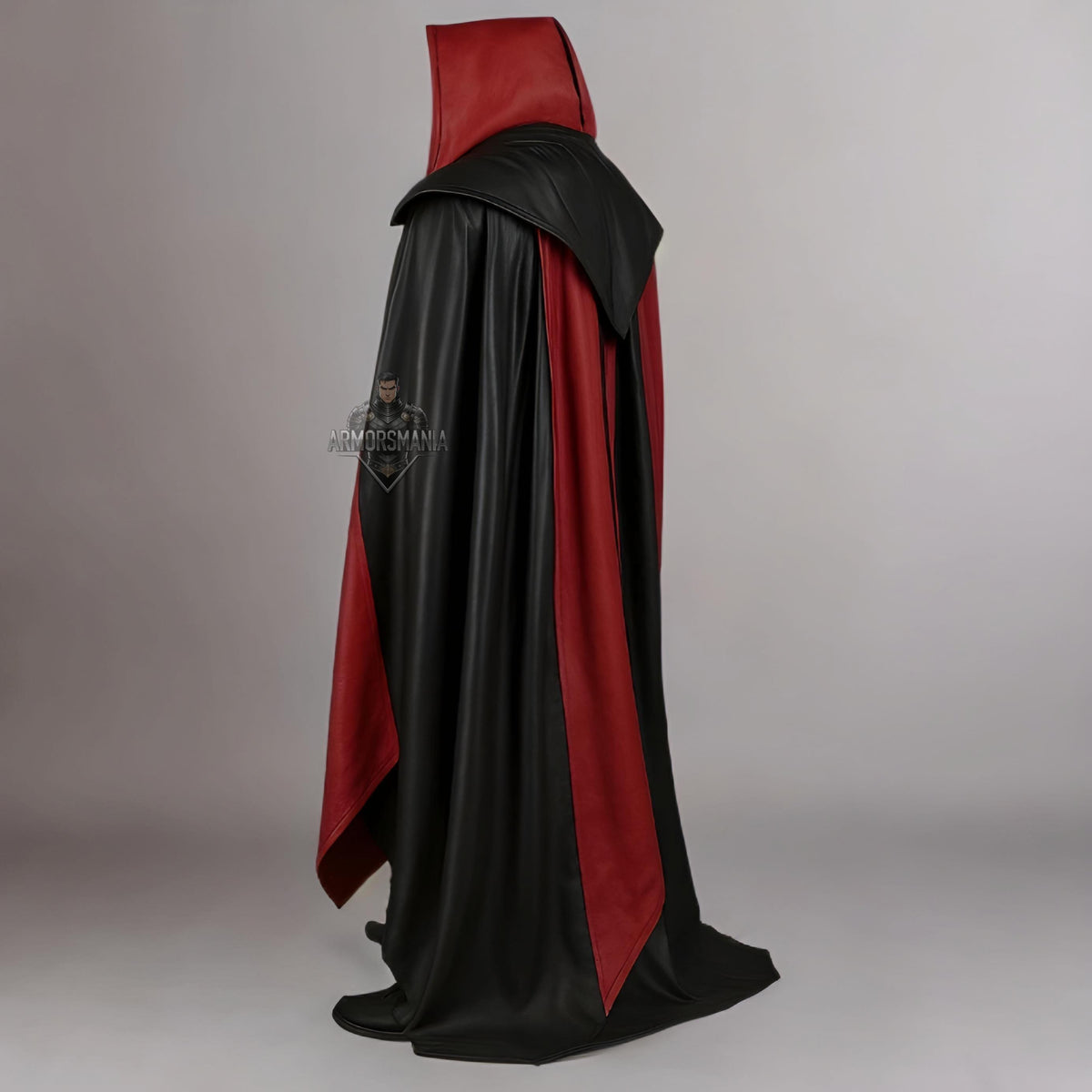 Handcrafted Dark Empire Hooded Leather Cloak, Sith Inspired Cosplay Costume, Fantasy Warrior Cape Unisex