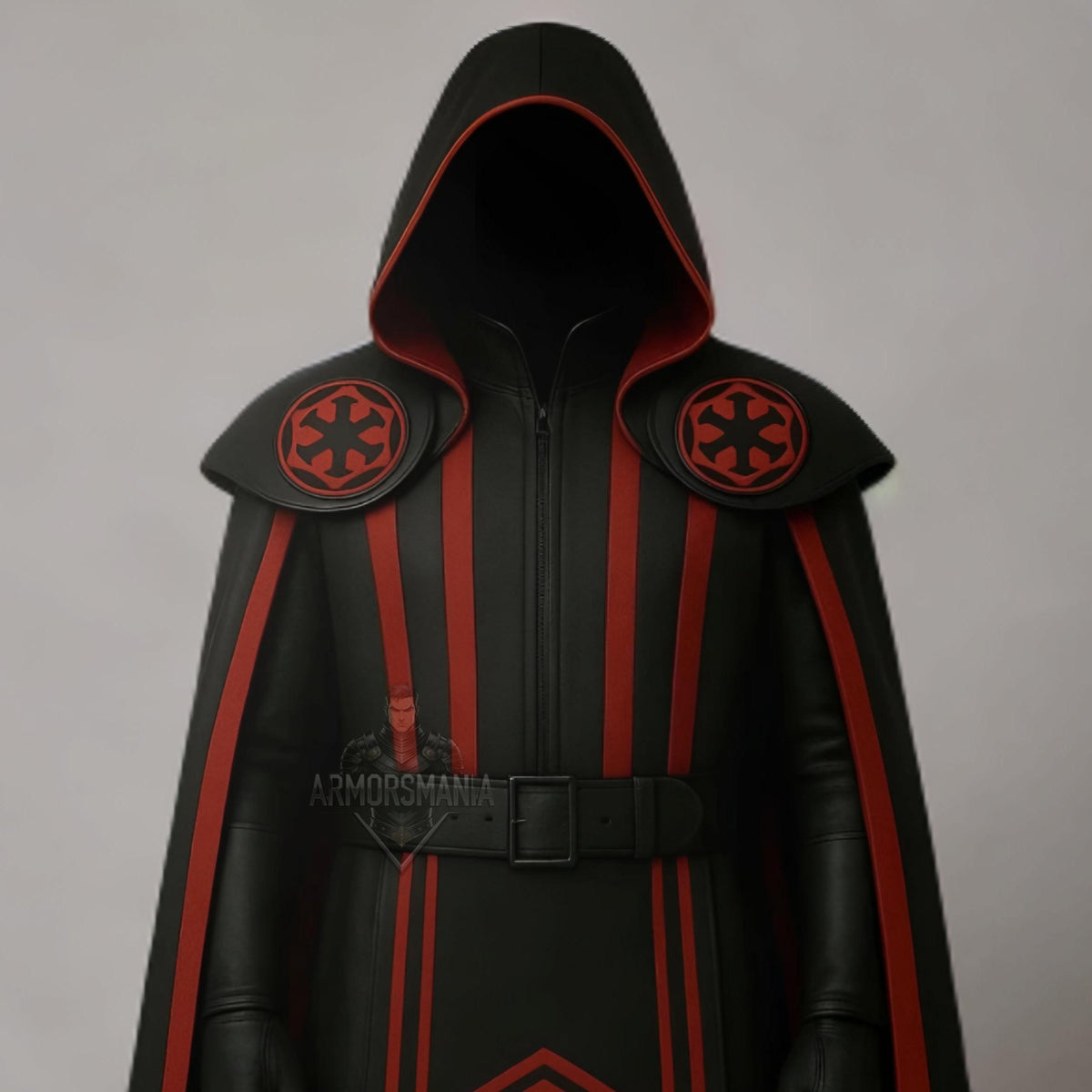 Handcrafted Dark Empire Hooded Leather Cloak, Sith Inspired Cosplay Costume, Fantasy Warrior Cape Unisex