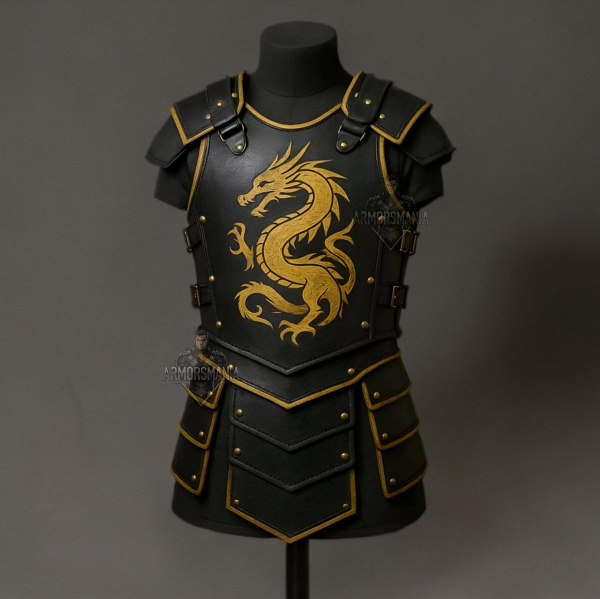 Handcrafted Golden Dragon Leather Armor, Medieval Fantasy Warrior Cuirass, Knight Cosplay Costume Unisex Outfit