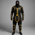 Handcrafted Shadow Gold Ninja Black Leather Armor Costume Cosplay LARP Warrior Outfit Set Uniform