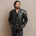 Handcrafted Dark Knight Leather Armor Jacket for Men LARP Cosplay Medieval Fantasy Costume