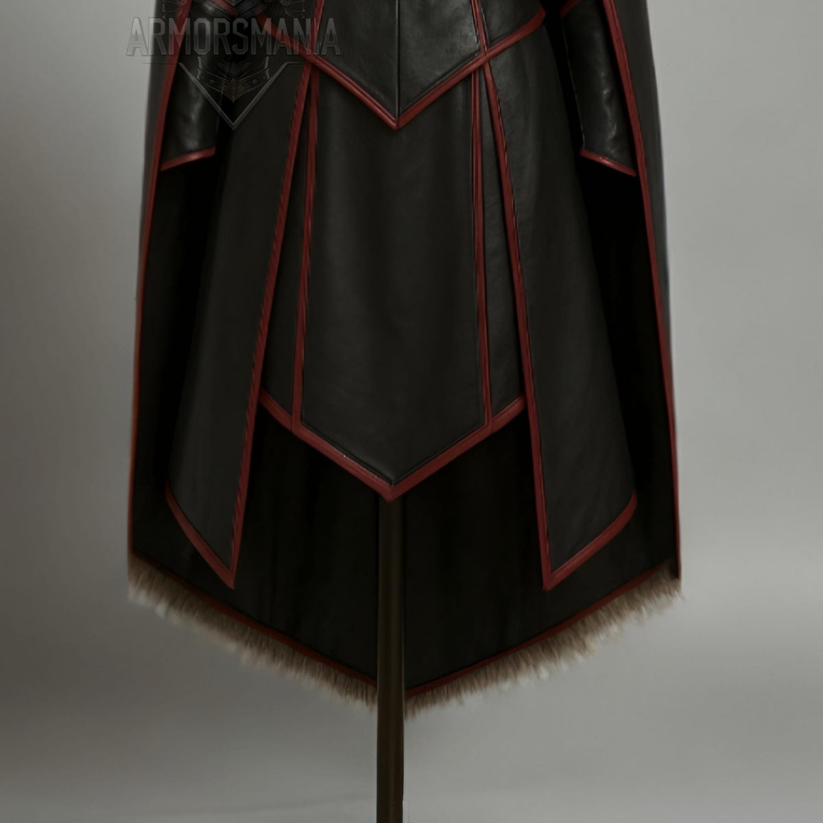 Handcrafted Frost Valkyrie Fur Hooded Leather Armor Cloak, Fantasy Warrior LARP Cosplay Costume Outfit