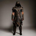 Handcrafted Desert Phantom Assassin Brown Leather Armor Cosplay LARP Warrior Costume Outfit Set
