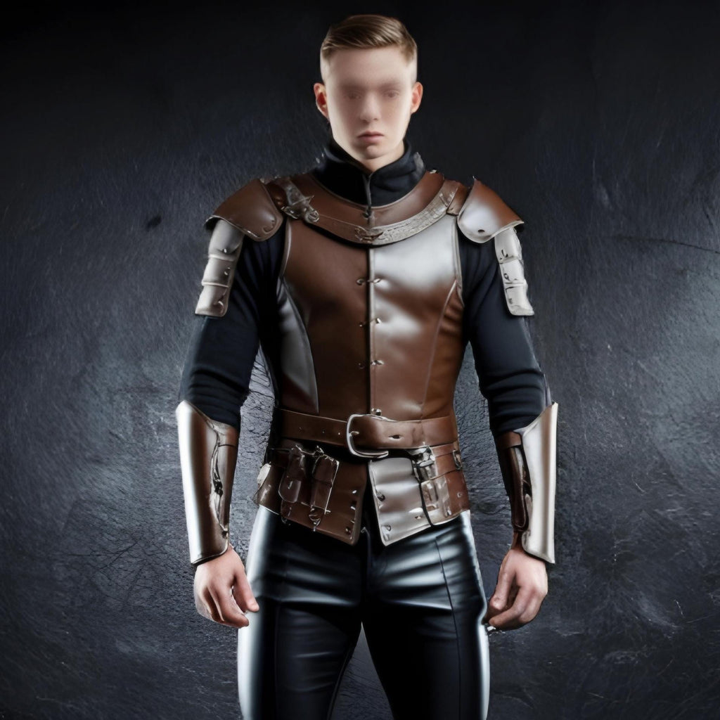 Handcrafted Royal Guard Knight Brown Leather Armor Cosplay LARP Warrior Costume Medieval Battle Outfit