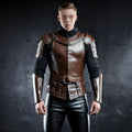 Handcrafted Royal Guard Knight Brown Leather Armor Cosplay LARP Warrior Costume Medieval Battle Outfit