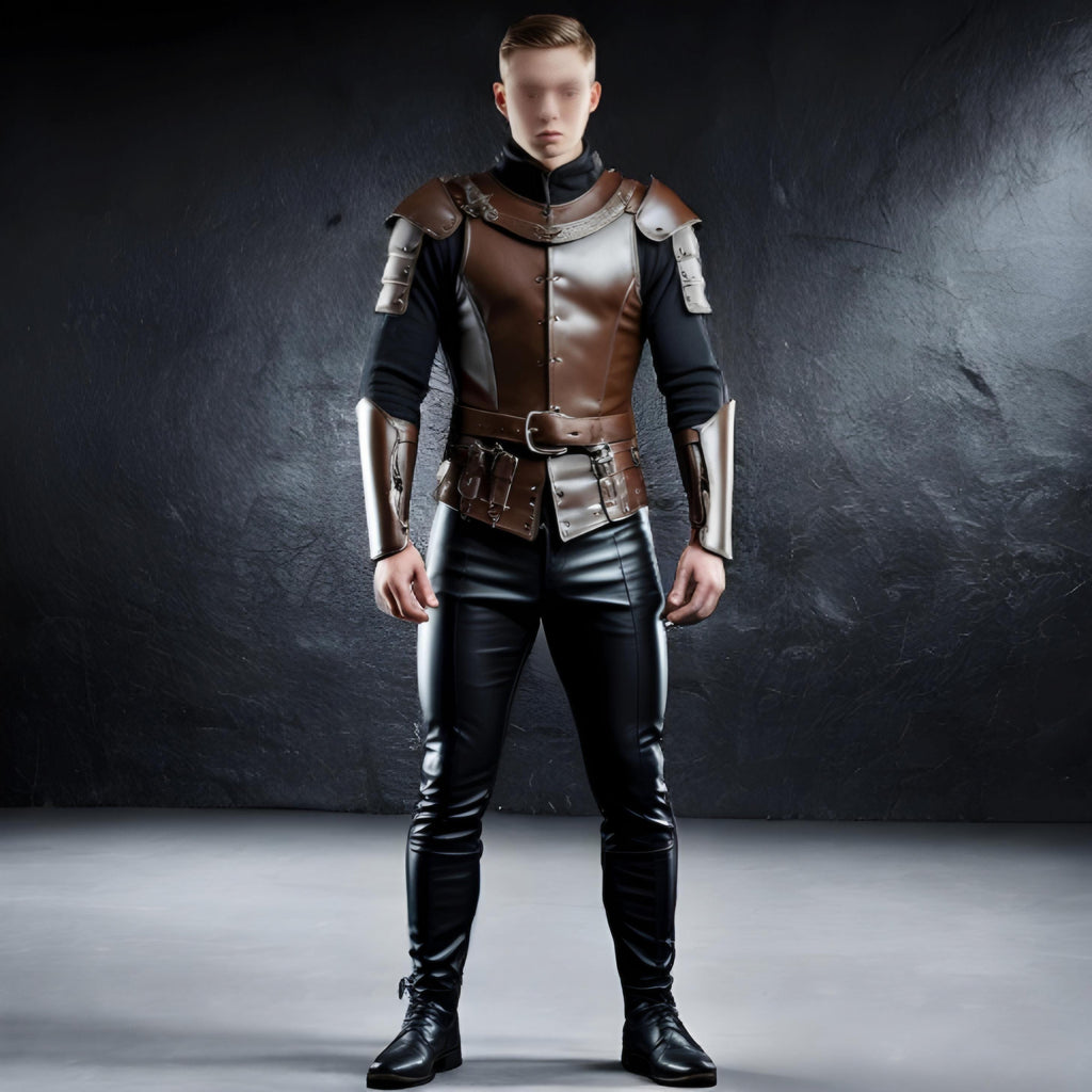 Handcrafted Royal Guard Knight Brown Leather Armor Cosplay LARP Warrior Costume Medieval Battle Outfit
