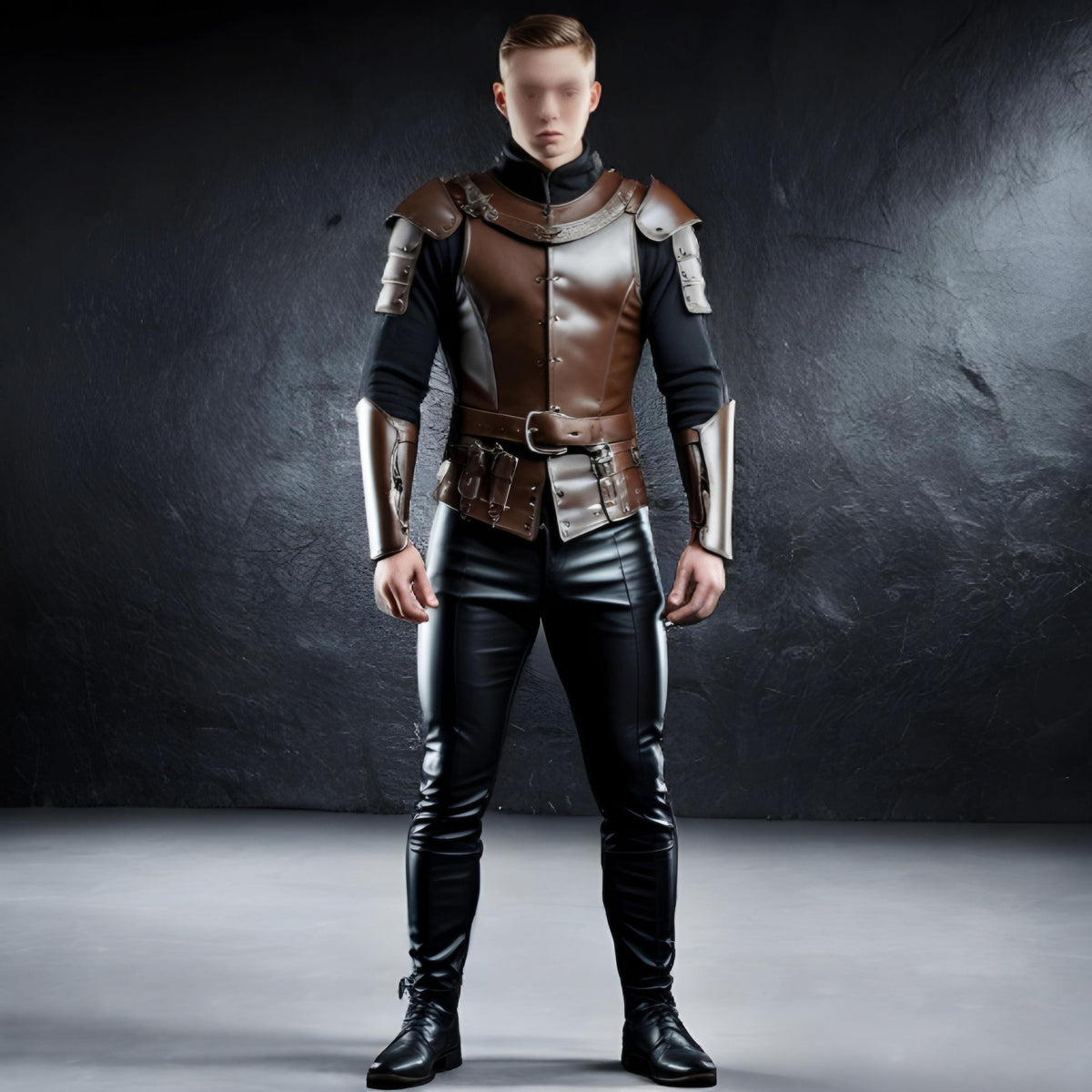 Handcrafted Royal Guard Knight Brown Leather Armor Cosplay LARP Warrior Costume Medieval Battle Outfit