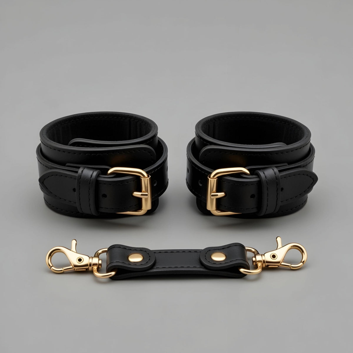 Luxury Leather Restraint Set Kit Cuffs Collar Waist Belt Couples Gift