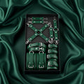 Emerald Enchantment Green Leather Restraint Starter Kit for Couples Heavy Duty Red Room Accessories