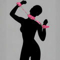 Pink Leather Collar Cuffs Leash Set Restraint Kit Gift