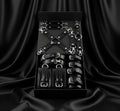 Luxury Black Crocodile Leather Restraint Set 2in1-5in1 Adjustable Cuffs Collar