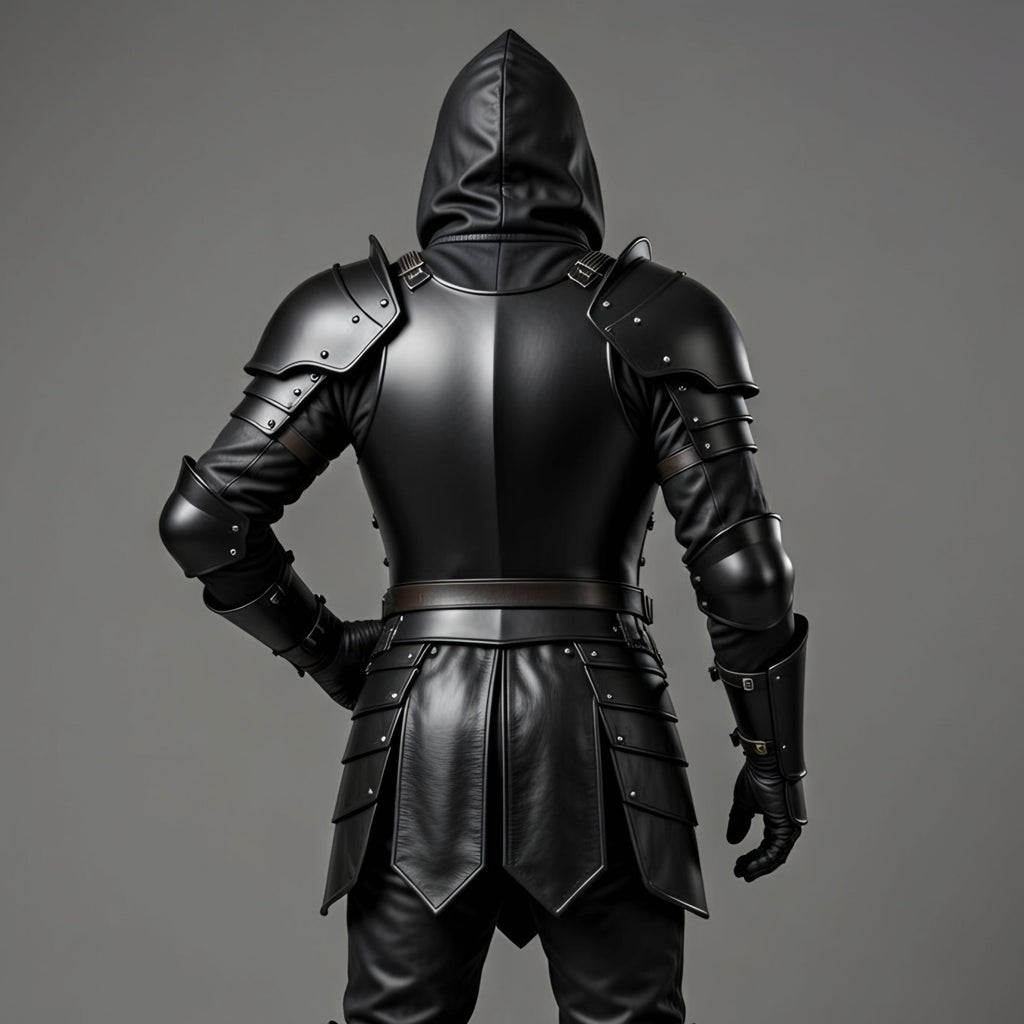 Dark Knight Hooded Leather Armor Full Set Medieval Cosplay LARP Halloween Gift