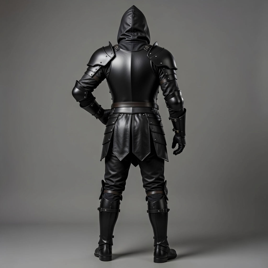 Dark Knight Hooded Leather Armor Full Set Medieval Cosplay LARP Halloween Gift