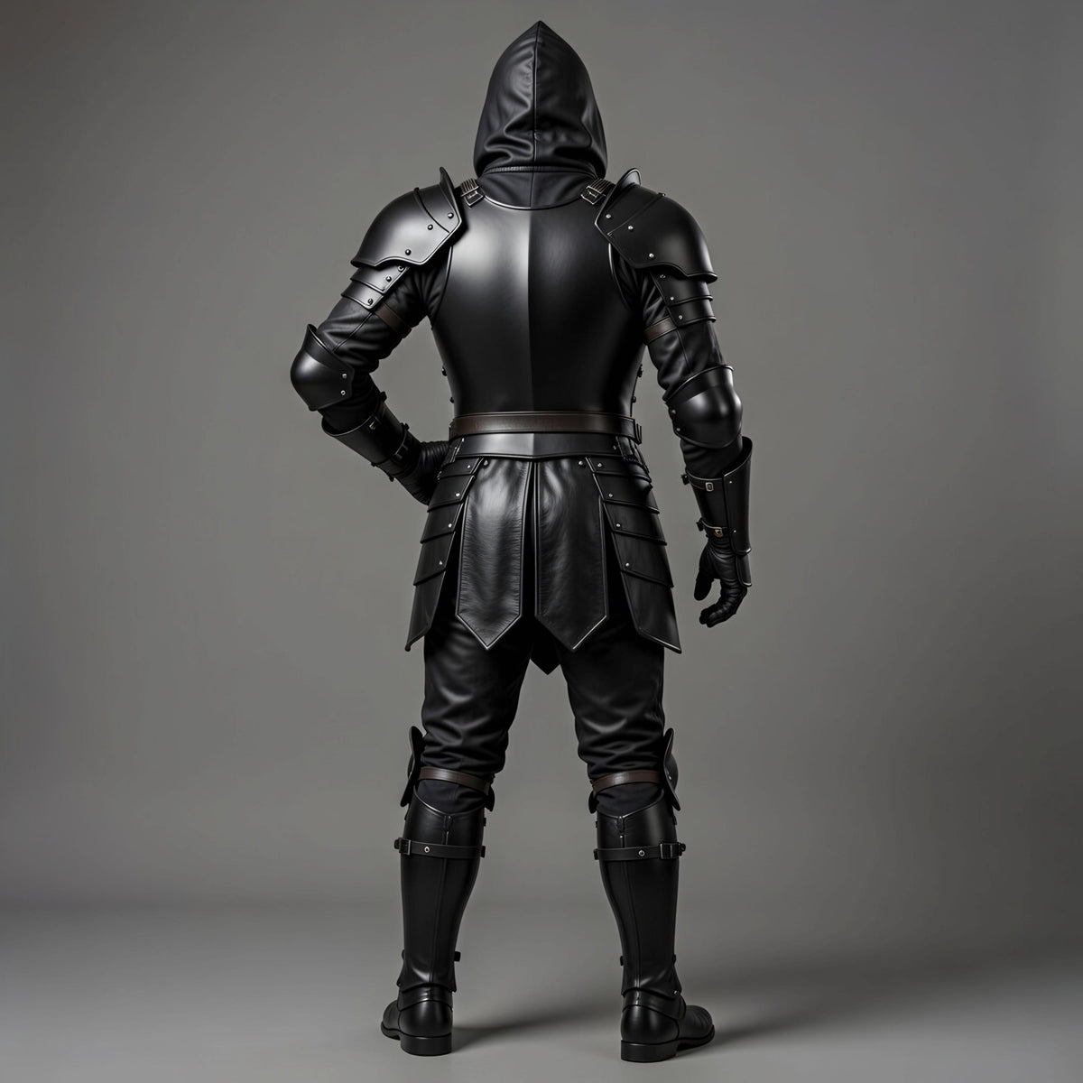 Dark Knight Hooded Leather Armor Full Set Medieval Cosplay LARP Halloween Gift