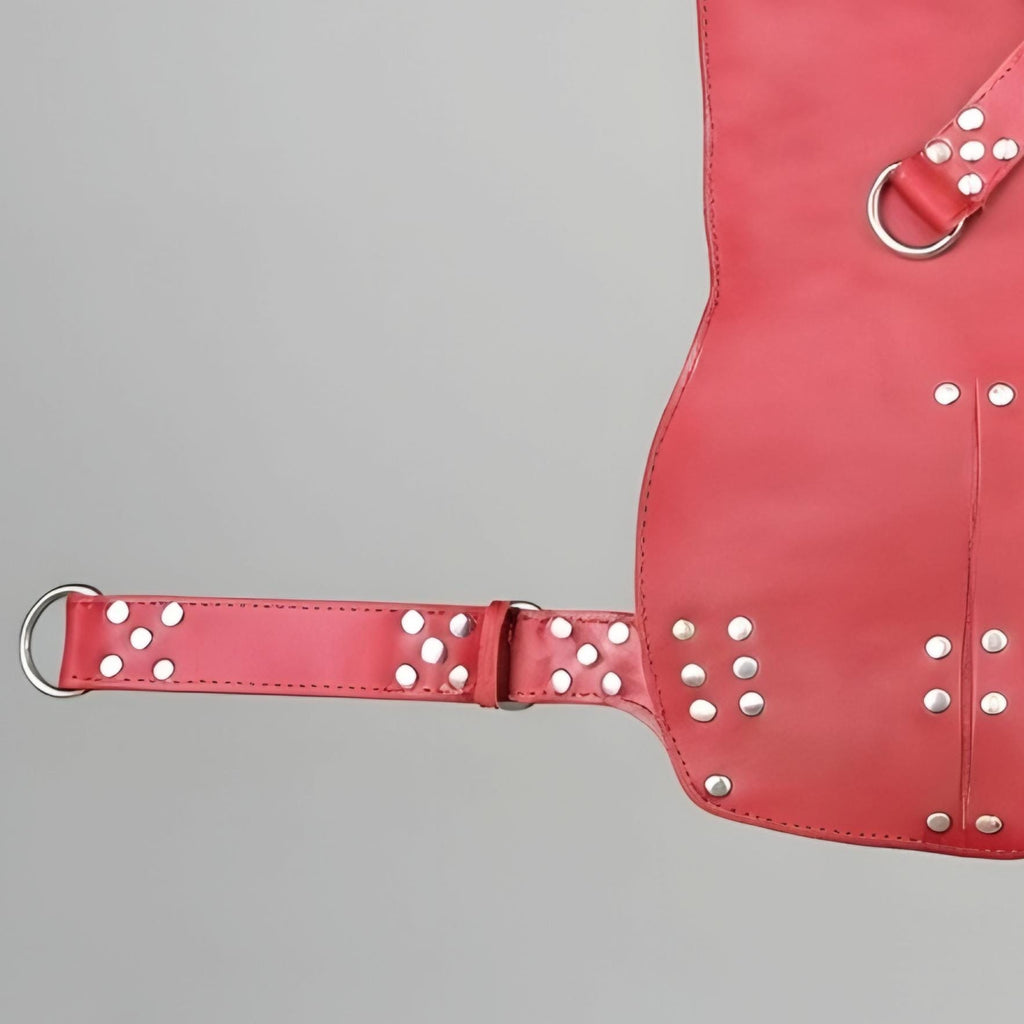 Handcrafted Red Leather Suspension Swing Sling for Couples Play Adult Furniture