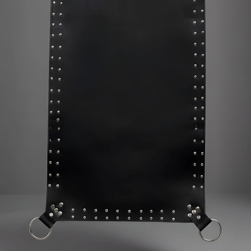 Black Leather Suspension Swing Sling for Couples Play Heavy Duty Adult Furniture