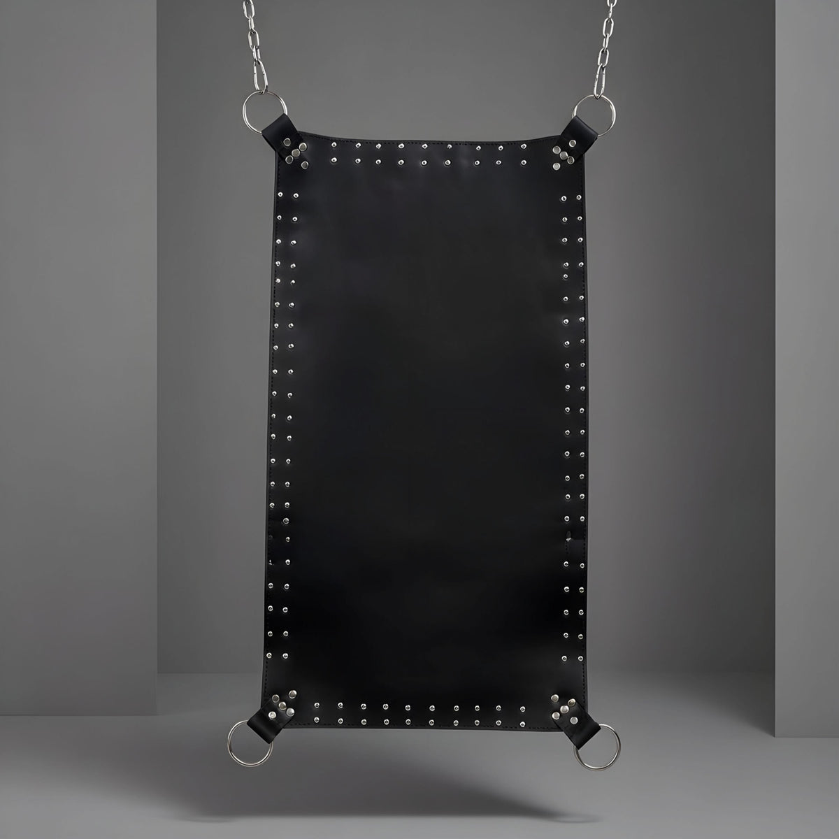 Black Leather Suspension Swing Sling for Couples Play Heavy Duty Adult Furniture