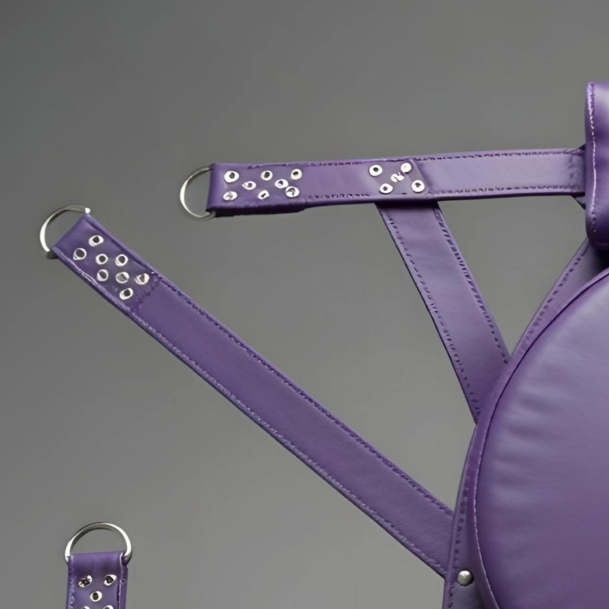 Handcrafted Purple Leather Suspension Swing Sling for Couples Play Adult Furniture