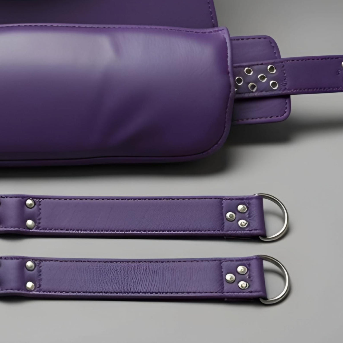 Handcrafted Purple Leather Suspension Swing Sling for Couples Play Adult Furniture