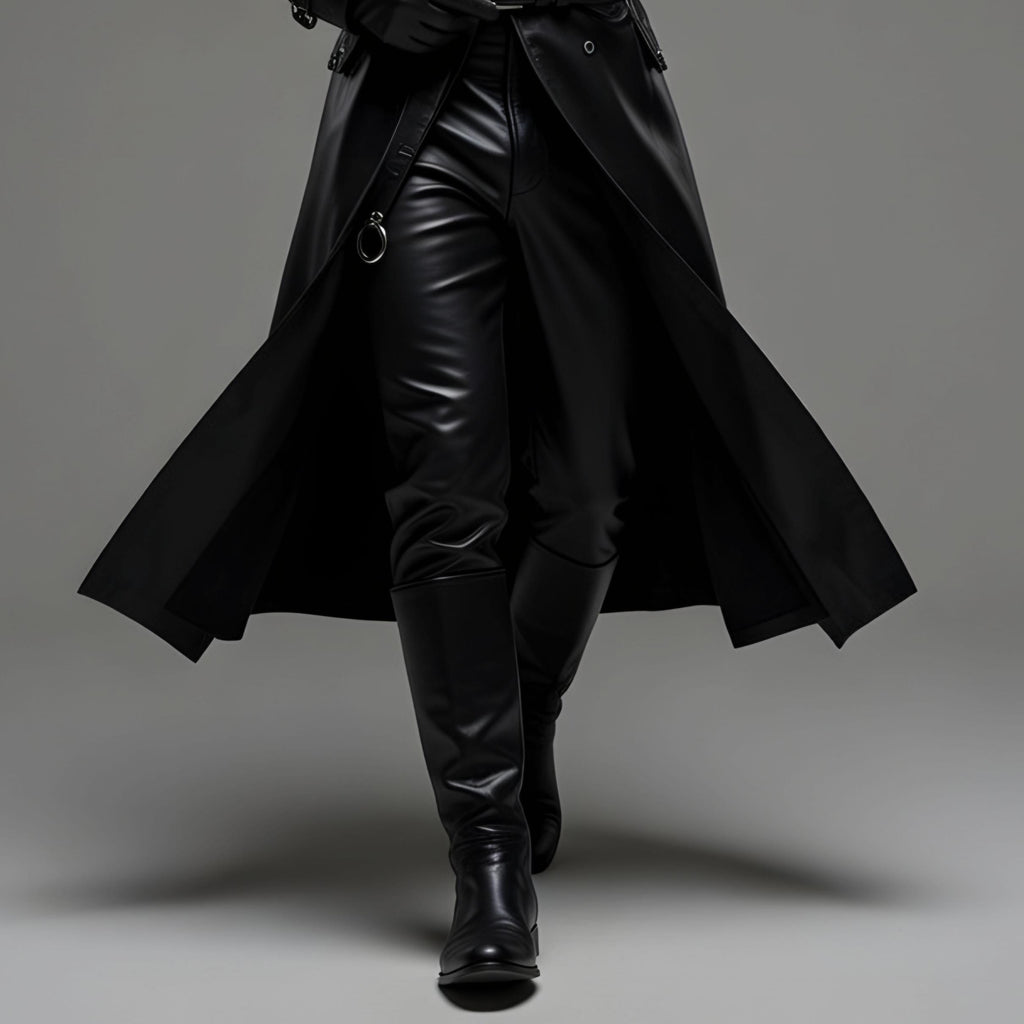 Doctor Plague Shadow Reaper Hooded Leather Trench Coat Gothic Cosplay Costume Outfit