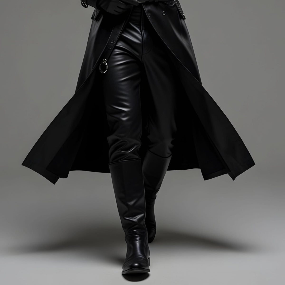 Doctor Plague Shadow Reaper Hooded Leather Trench Coat Gothic Cosplay Costume Outfit