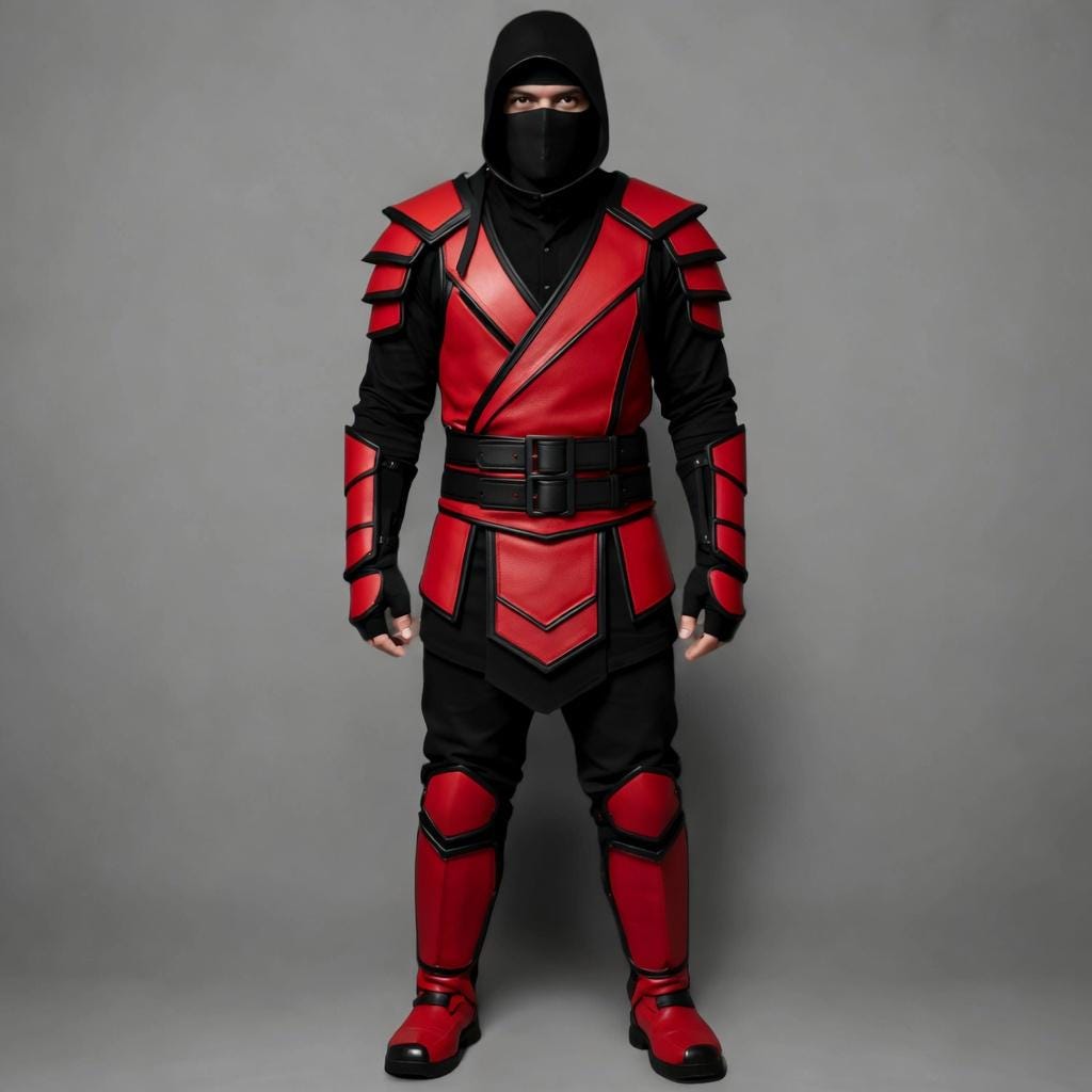 Sub Zero Ninja Costume Men | Black Samurai Cosplay Armor | Fantasy Assassin Outfit