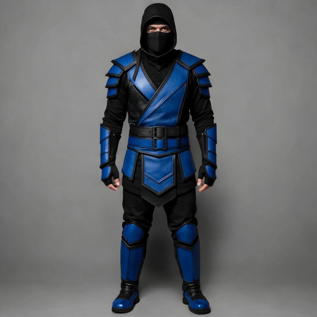 Sub Zero Ninja Costume Men | Black Samurai Cosplay Armor | Fantasy Assassin Outfit