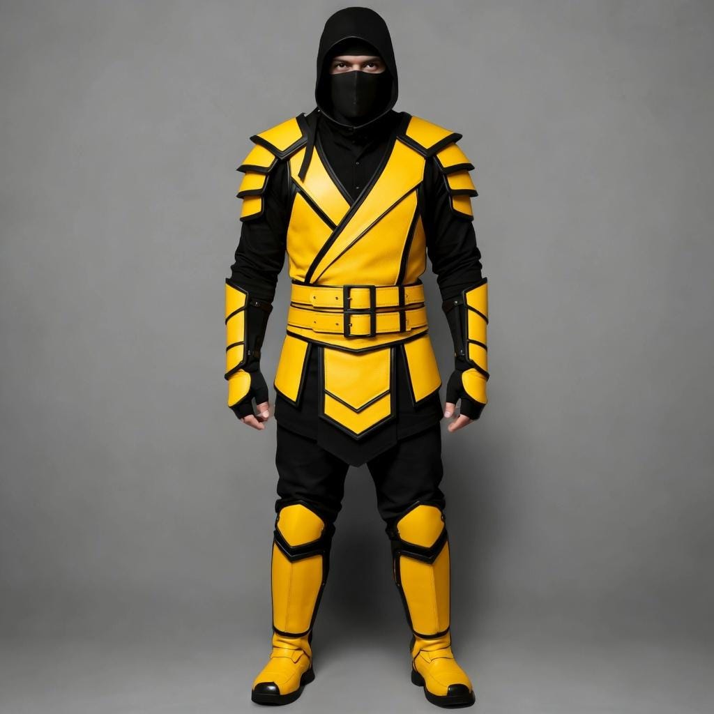 Sub Zero Ninja Costume Men | Black Samurai Cosplay Armor | Fantasy Assassin Outfit