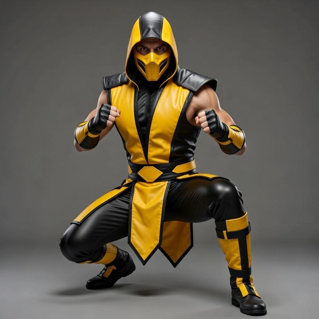 Handmade Sub Zero Mortal Kombat Men's Blue Black Leather Cosplay Hooded Ninja Costume Outfit