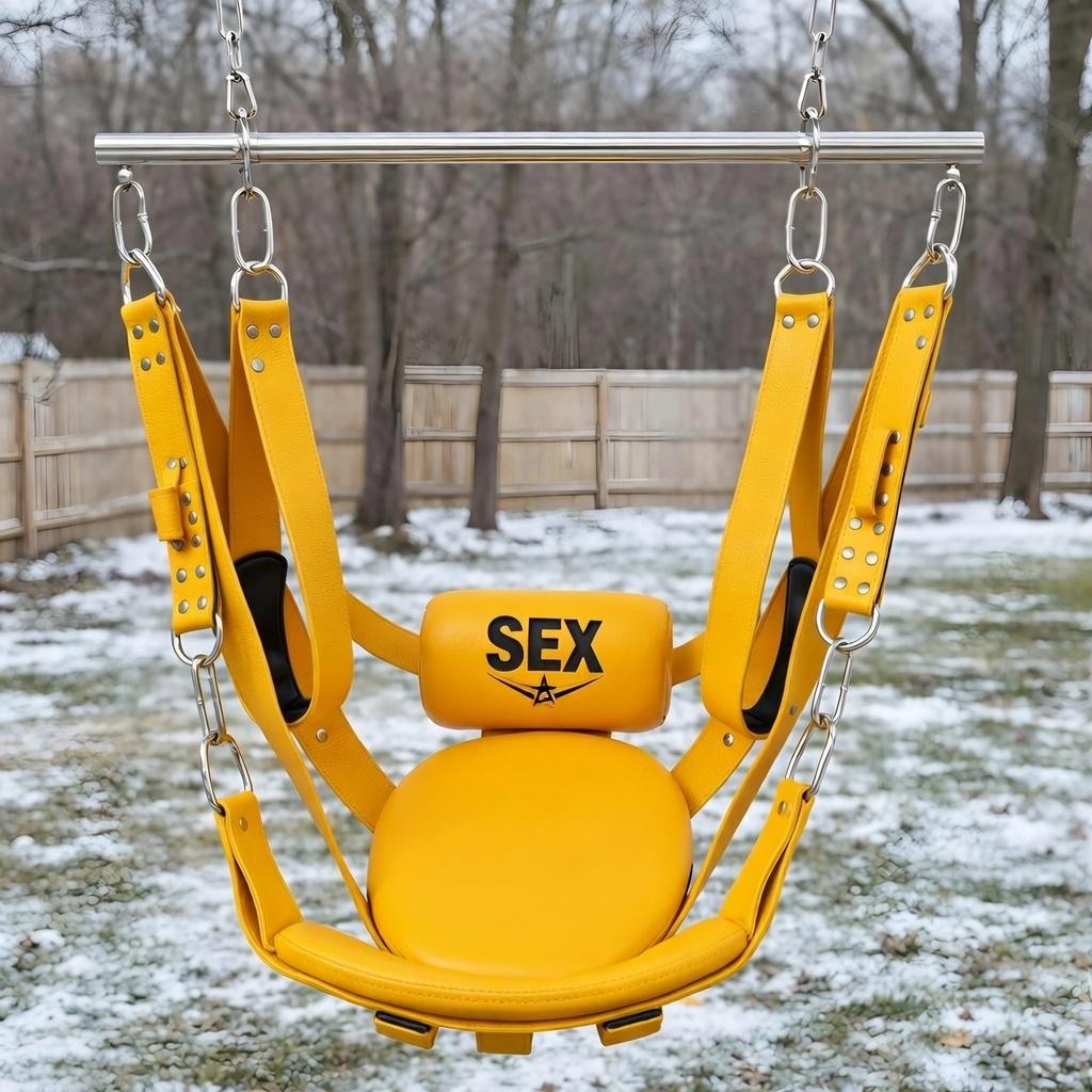 Leather Suspension Swing Adjustable Hanging Chair Adult Couples Discreet Heavy Duty