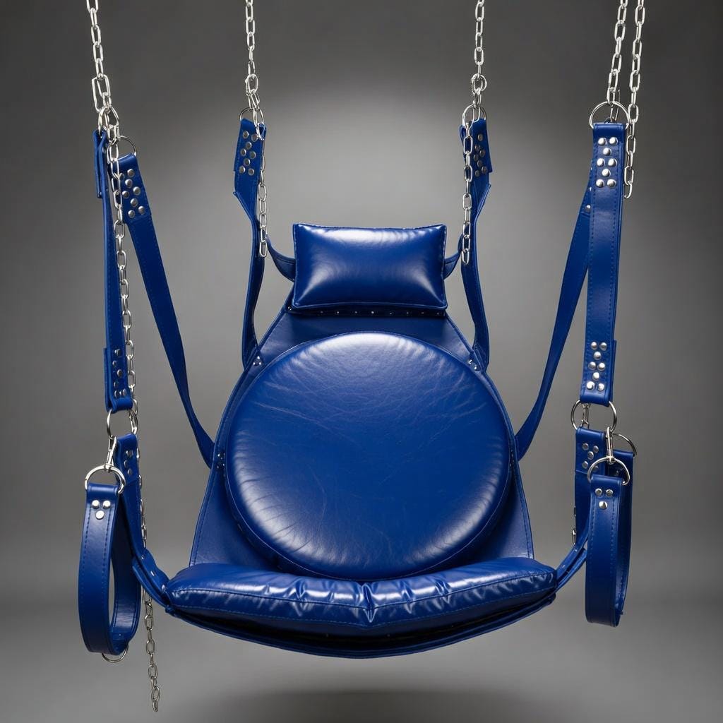 Luxury Leather Suspension Swing Black Sling for Couples Play Adult Furniture