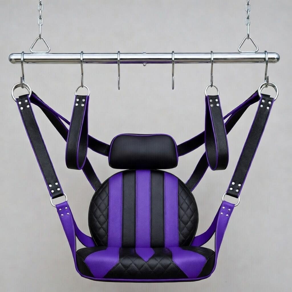 Leather Suspension Swing Chair Sling Padded Hammock Couples Fetish Furniture